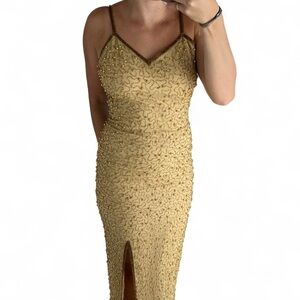 Vintage Laurence Kazar Beaded Dress size XS 100% Silk - RARE